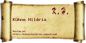Kühne Hilária névjegykártya